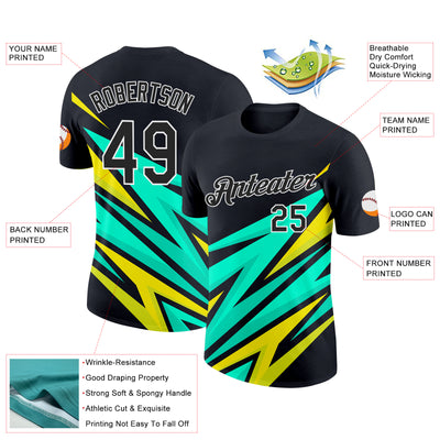 Custom Black Light Yellow-Neon Yellow 3D Esports Performance T-Shirt