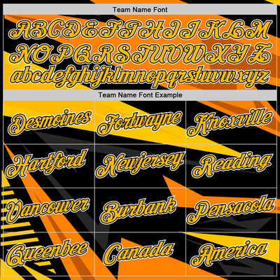 Custom Black Gold-Orange 3D Esports Performance T-Shirt