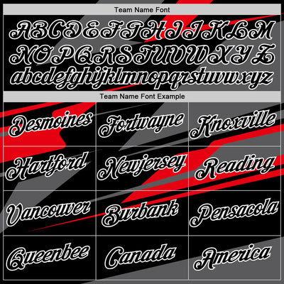 Custom Black Steel Gray-Fire Red 3D Esports Performance T-Shirt