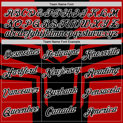 Custom Black Red-White 3D Esports Performance T-Shirt