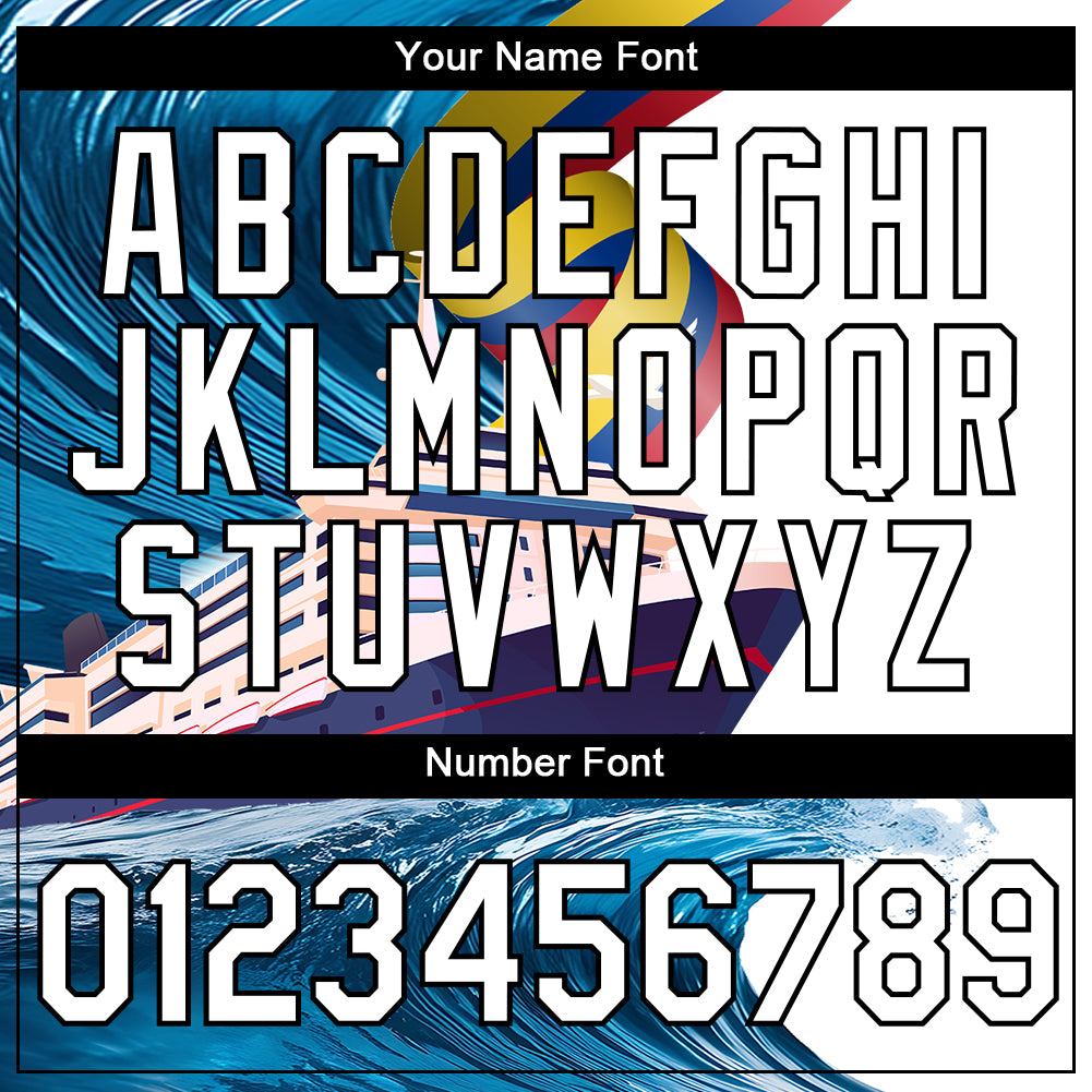 Custom White Black 3D Pattern Design Sailing Cruise Ship Columbus Day Performance T-Shirt