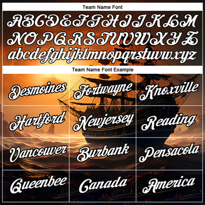 Custom Brown White-Black 3D Pattern Design Sailing Ship Columbus Day Performance T-Shirt