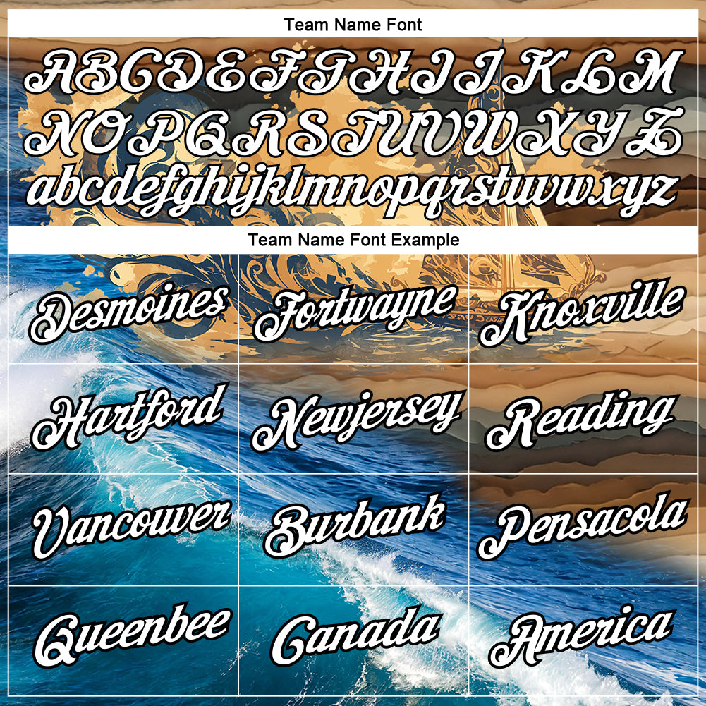 Custom Old Gold White-Black 3D Pattern Design Sailing Ship Columbus Day Performance T-Shirt