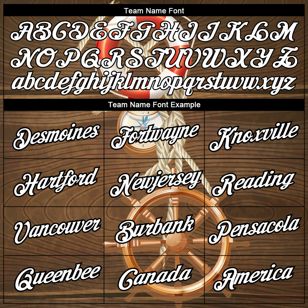 Custom Brown Orange-Black 3D Pattern Design Sailing Ship Wheel Lifebuoy Compass Columbus Day Performance T-Shirt