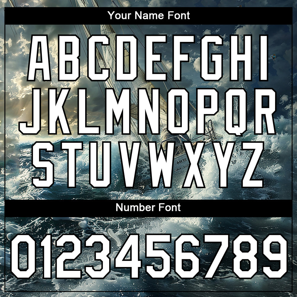 Custom Navy White-Black 3D Pattern Design Sailing Ship Columbus Day Performance T-Shirt