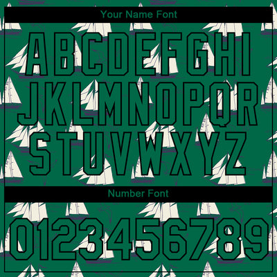 Custom Kelly Green Black 3D Pattern Design Sailing Ship Columbus Day Performance T-Shirt