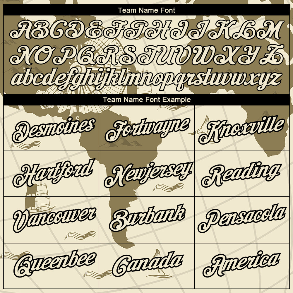 Custom City Cream Black 3D Pattern Design Sailing Ship Compass Columbus Day Performance T-Shirt