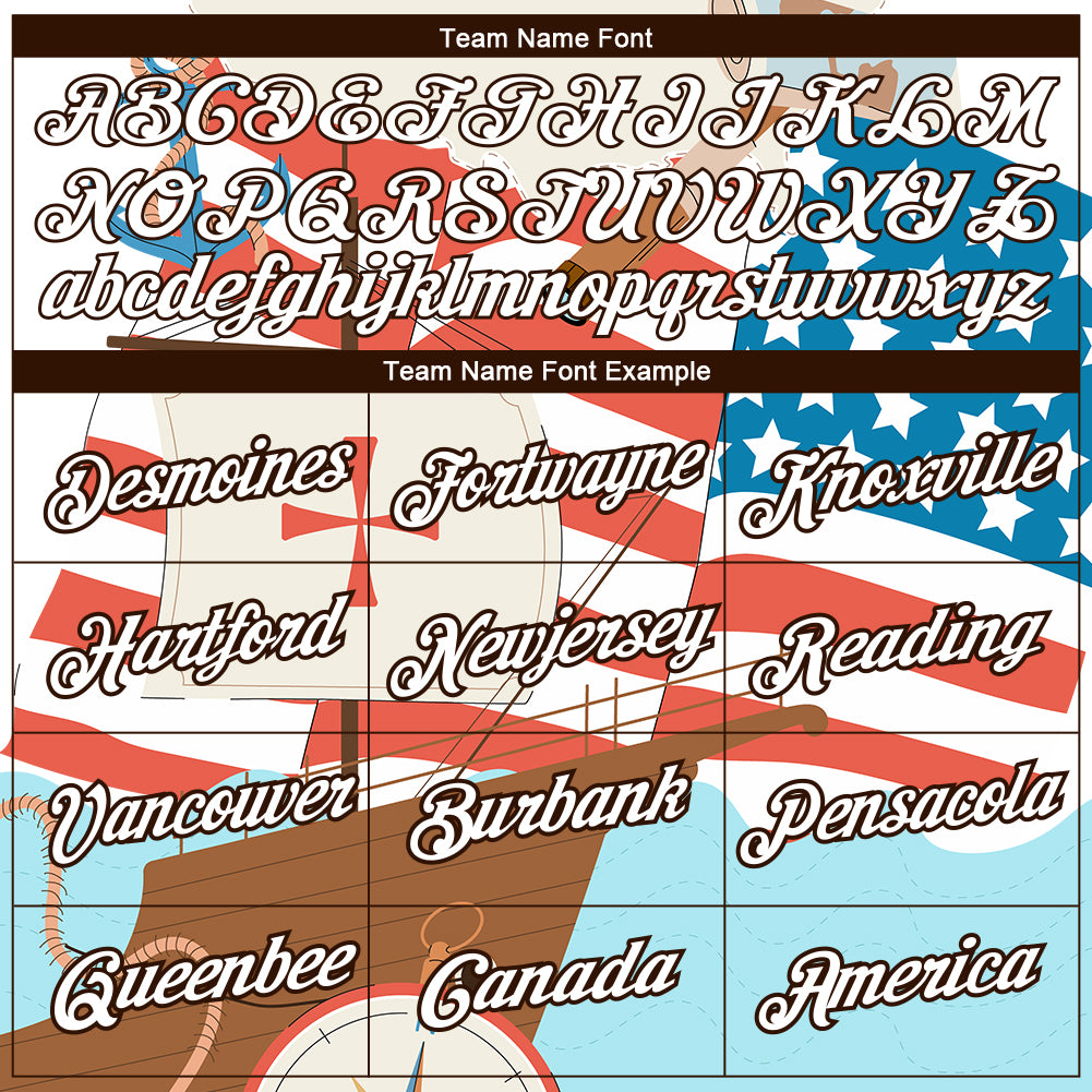 Custom City Cream White-Brown 3D Pattern Design Sailing Ship Compass Columbus Day Performance T-Shirt