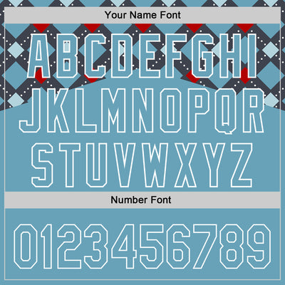 Custom Shadow Blue White 3D Pattern Design Father's Day Mustache Authentic Baseball Jersey