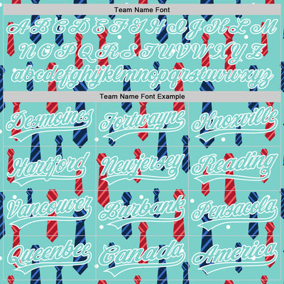 Custom Ice Blue White 3D Pattern Design Father's Day Tie Authentic Baseball Jersey