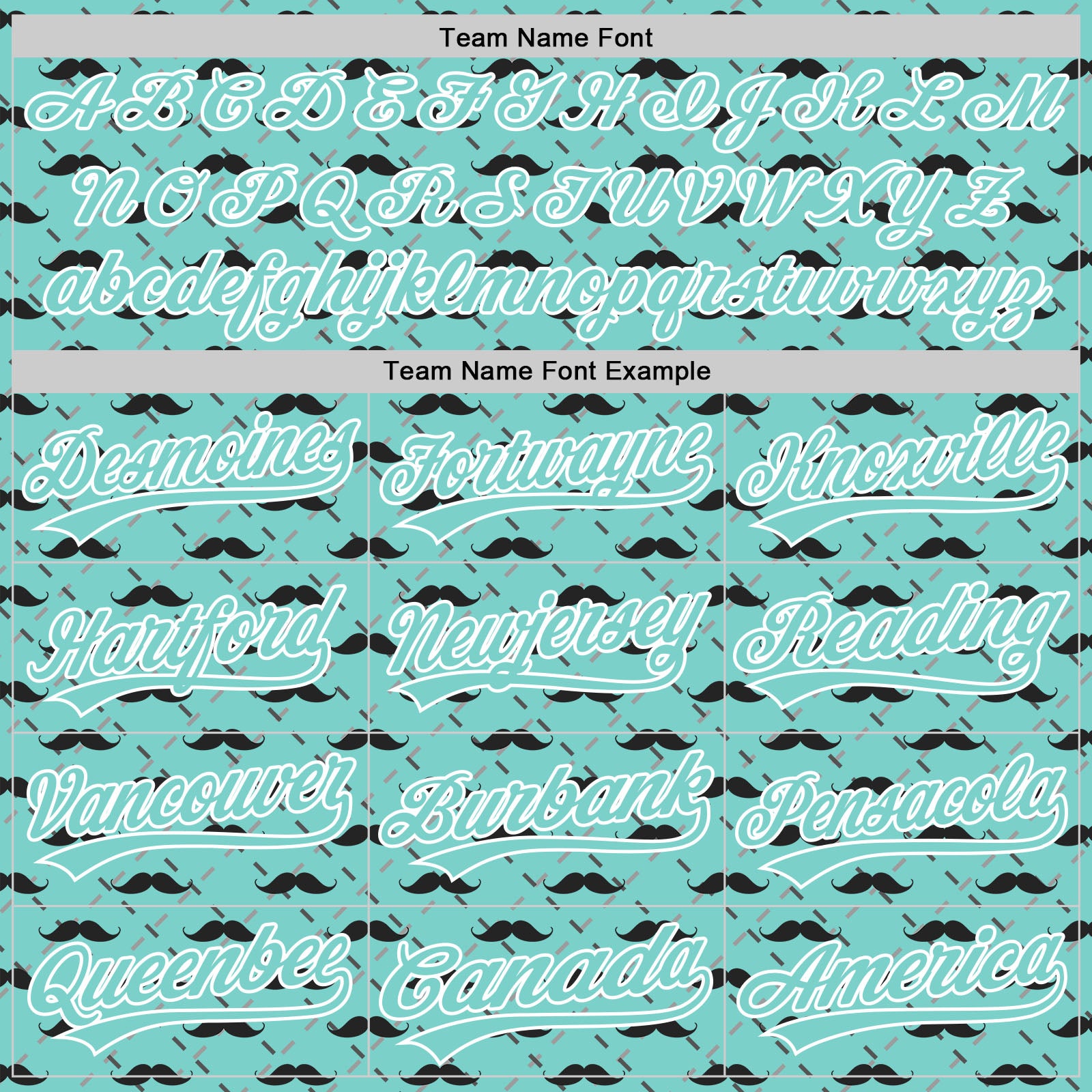 Custom Ice Blue White 3D Pattern Design Father's Day Mustache Authentic Baseball Jersey