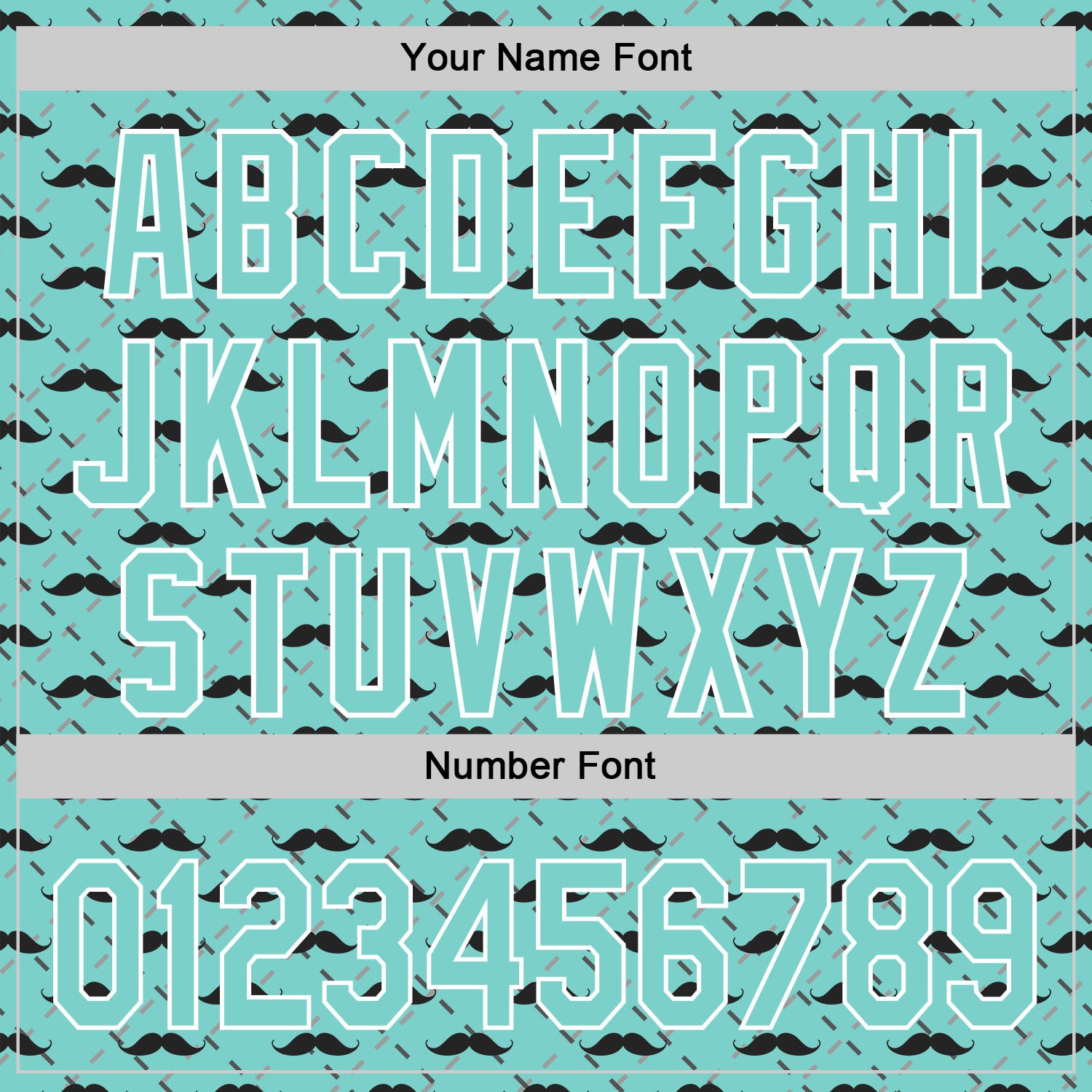 Custom Ice Blue White 3D Pattern Design Father's Day Mustache Authentic Baseball Jersey