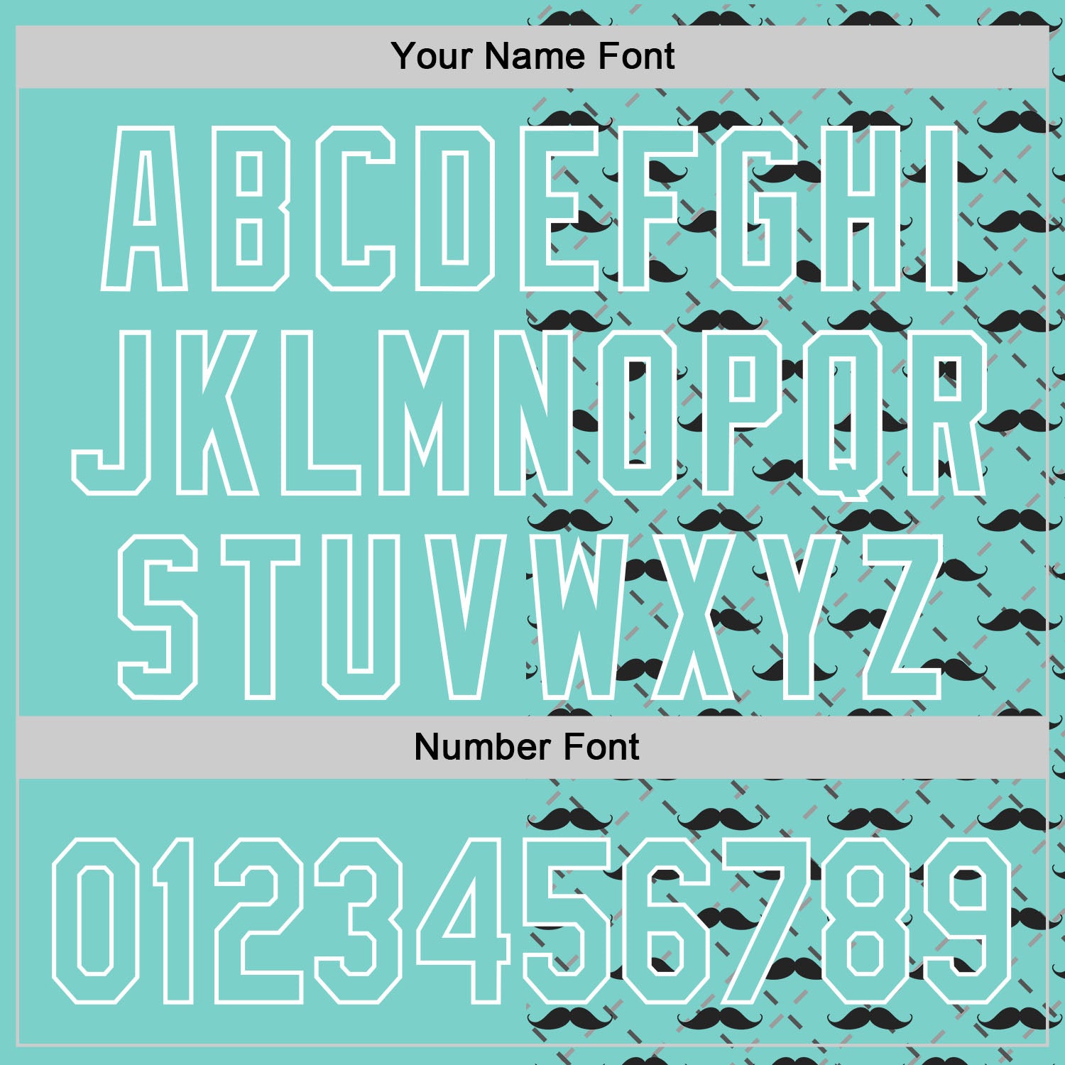 Custom Ice Blue White 3D Pattern Design Father's Day Mustache Authentic Baseball Jersey