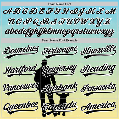 Custom Ice Blue Black-White 3D Pattern Design Father's Day Family Love Authentic Baseball Jersey