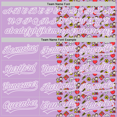 Custom Light Purple White 3D Pattern Design Father's Day Family Love Authentic Baseball Jersey