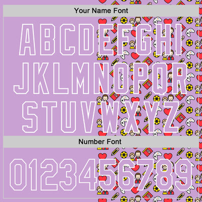 Custom Light Purple White 3D Pattern Design Father's Day Family Love Authentic Baseball Jersey