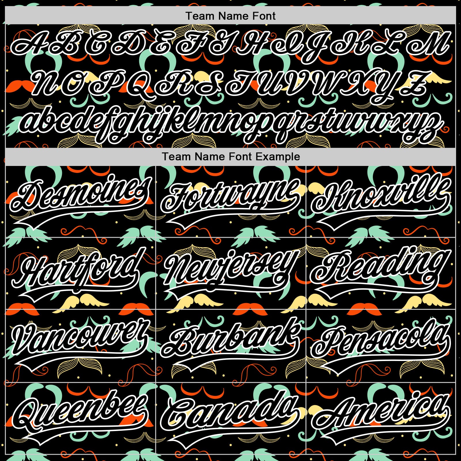 Custom Black White 3D Pattern Design Father's Day Mustache Authentic Baseball Jersey