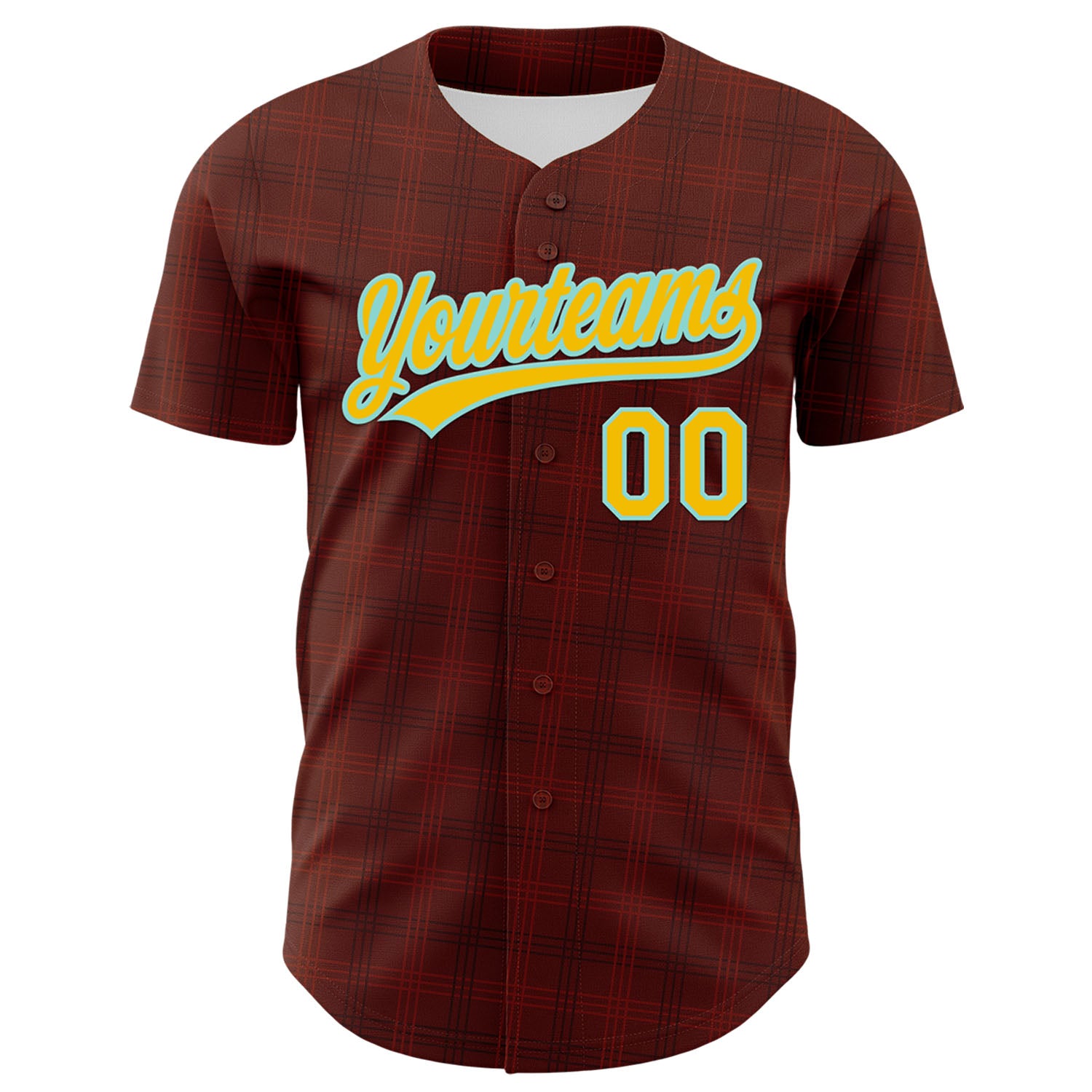 Custom Brown Yellow-Lakes Blue 3D Pattern Design Father's Day King Crown Authentic Baseball Jersey