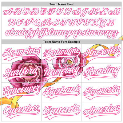 Custom White Pink 3D Pattern Design Mother's Day Flower Authentic Baseball Jersey