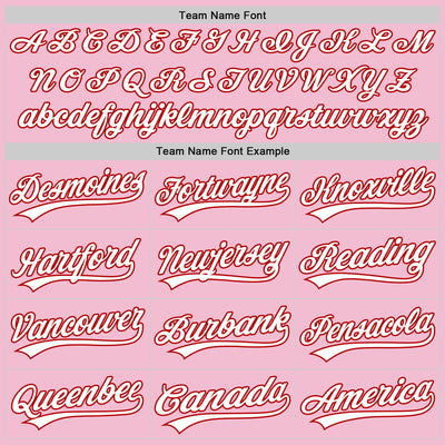 Custom Light Pink White-Red 3D Pattern Design Mother's Day Family Love Authentic Baseball Jersey