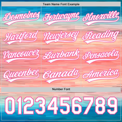 Custom Sky Blue White-Pink 3D Pattern Design Mother's Day Love Authentic Baseball Jersey