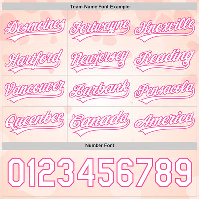 Custom Cream White-Pink 3D Pattern Design Mother's Day Family Love Authentic Baseball Jersey