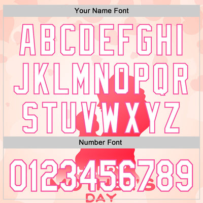 Custom Cream White-Pink 3D Pattern Design Mother's Day Family Love Authentic Baseball Jersey