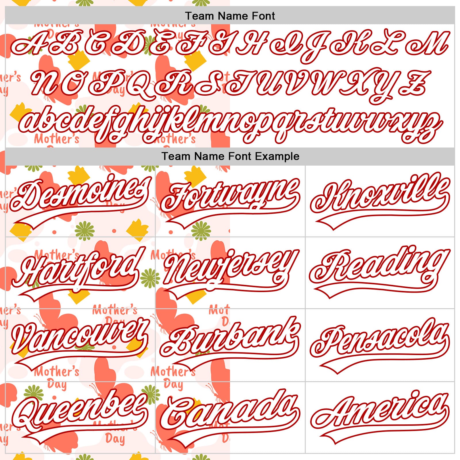 Custom White Red 3D Pattern Design Mother's Day Love Authentic Baseball Jersey