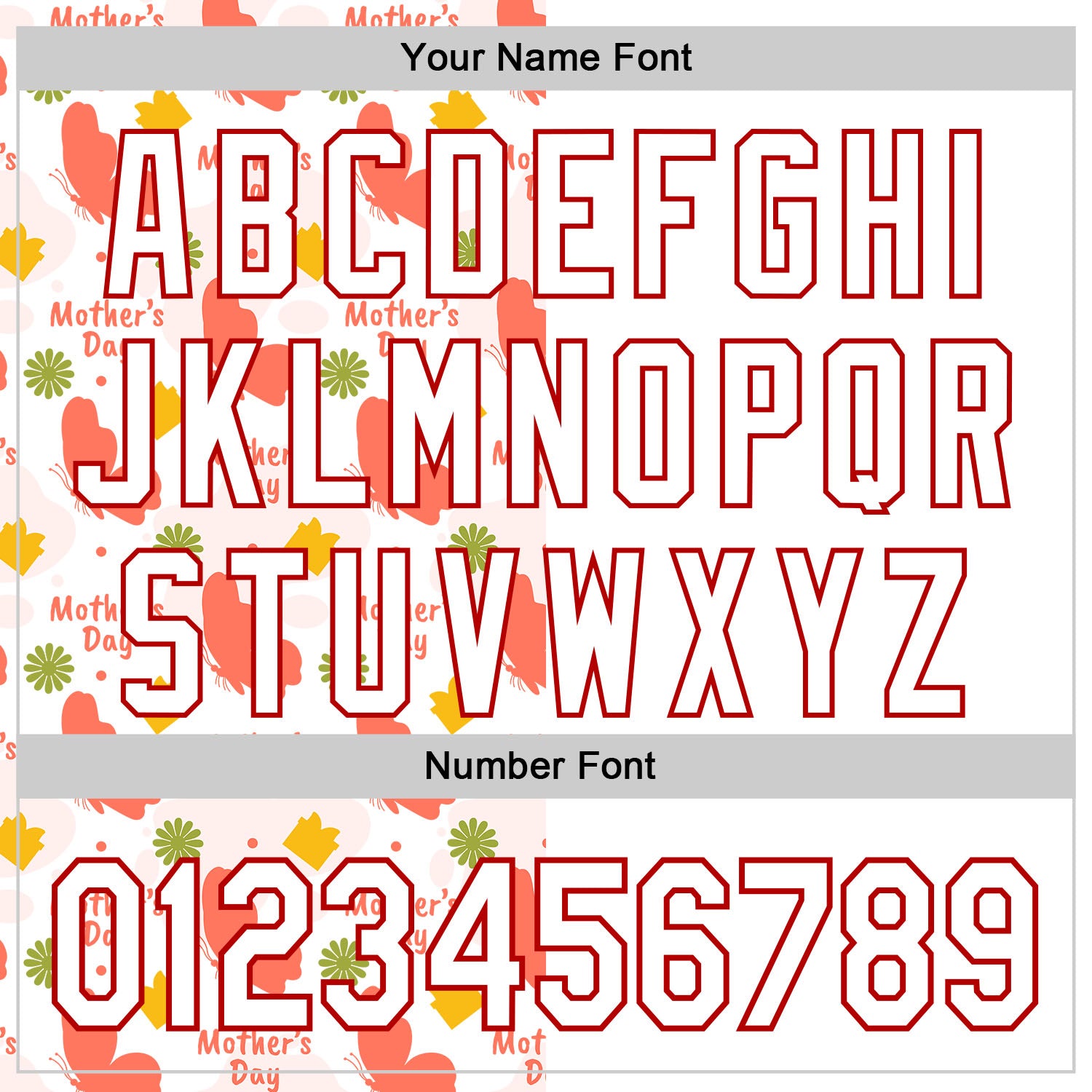 Custom White Red 3D Pattern Design Mother's Day Love Authentic Baseball Jersey