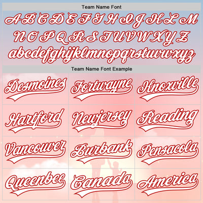 Custom Light Pink White-Red 3D Pattern Design Mother's Day Family Love Authentic Baseball Jersey