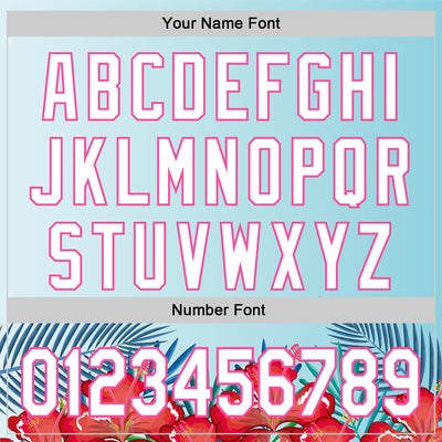 Custom Ice Blue White-Pink 3D Pattern Design Mother's Day Flower Authentic Baseball Jersey