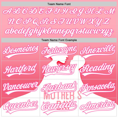 Custom Light Pink White-Pink 3D Pattern Design Mother's Day Family Love Authentic Baseball Jersey