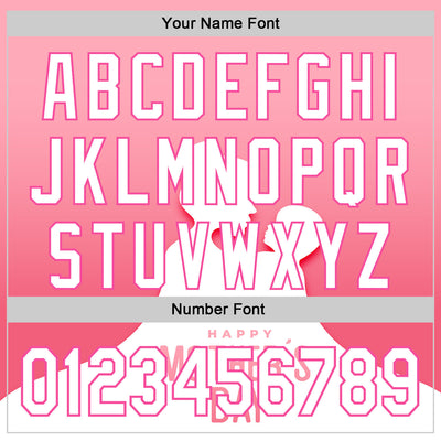 Custom Light Pink White-Pink 3D Pattern Design Mother's Day Family Love Authentic Baseball Jersey