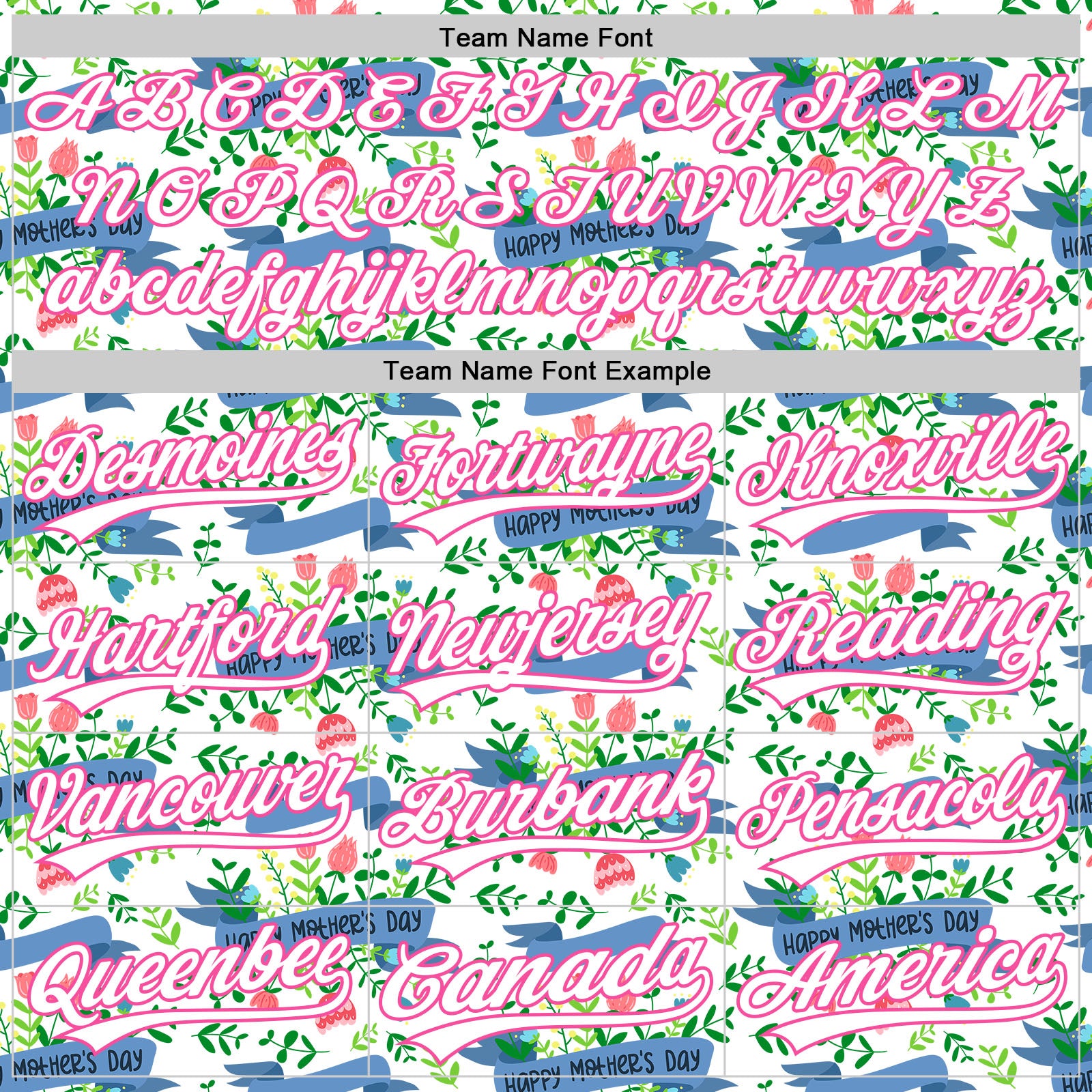 Custom White Pink 3D Pattern Design Mother's Day Flower Authentic Baseball Jersey