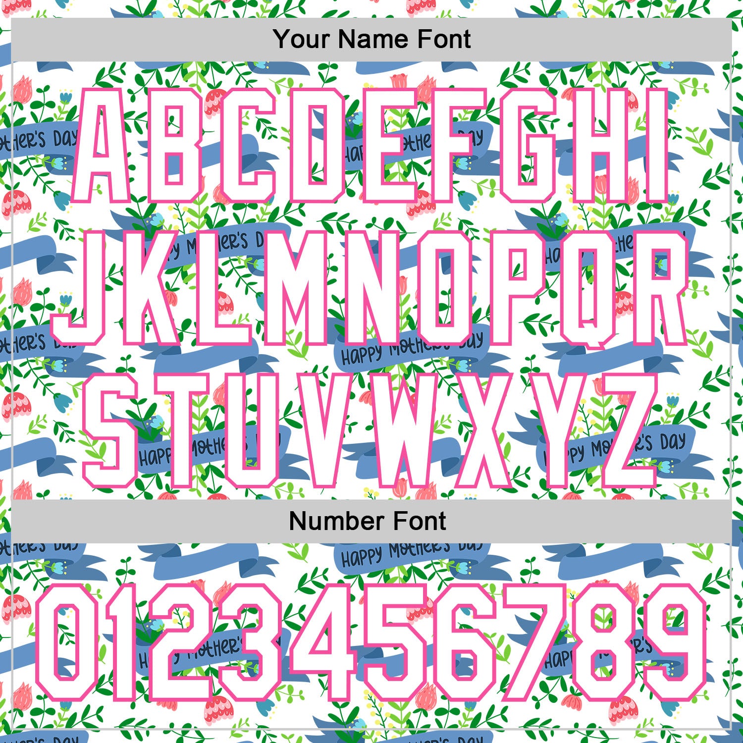 Custom White Pink 3D Pattern Design Mother's Day Flower Authentic Baseball Jersey