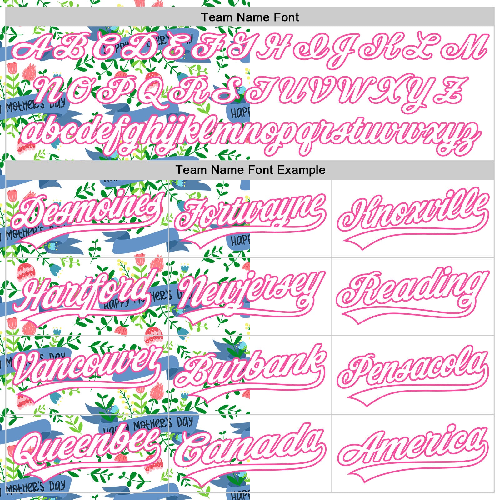 Custom White Pink 3D Pattern Design Mother's Day Flower Authentic Baseball Jersey