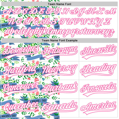 Custom White Pink 3D Pattern Design Mother's Day Flower Authentic Baseball Jersey