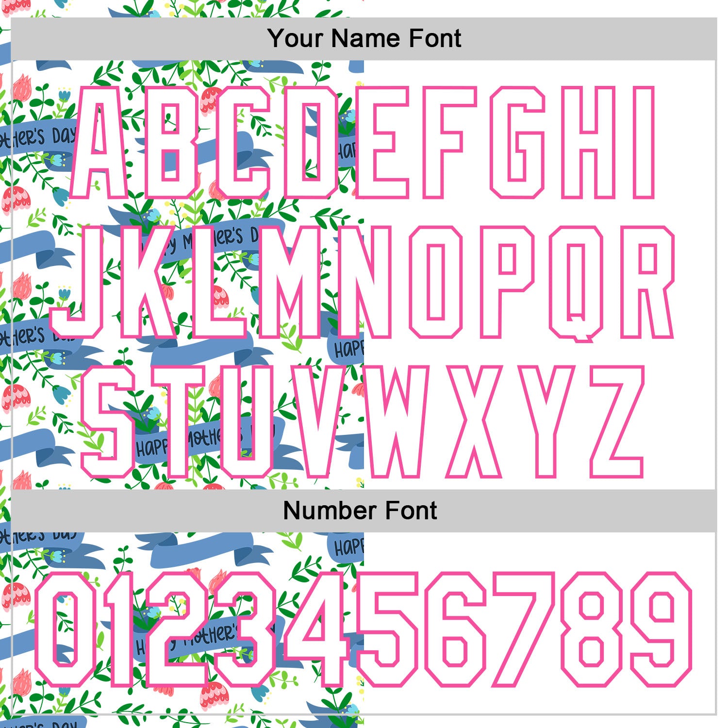 Custom White Pink 3D Pattern Design Mother's Day Flower Authentic Baseball Jersey