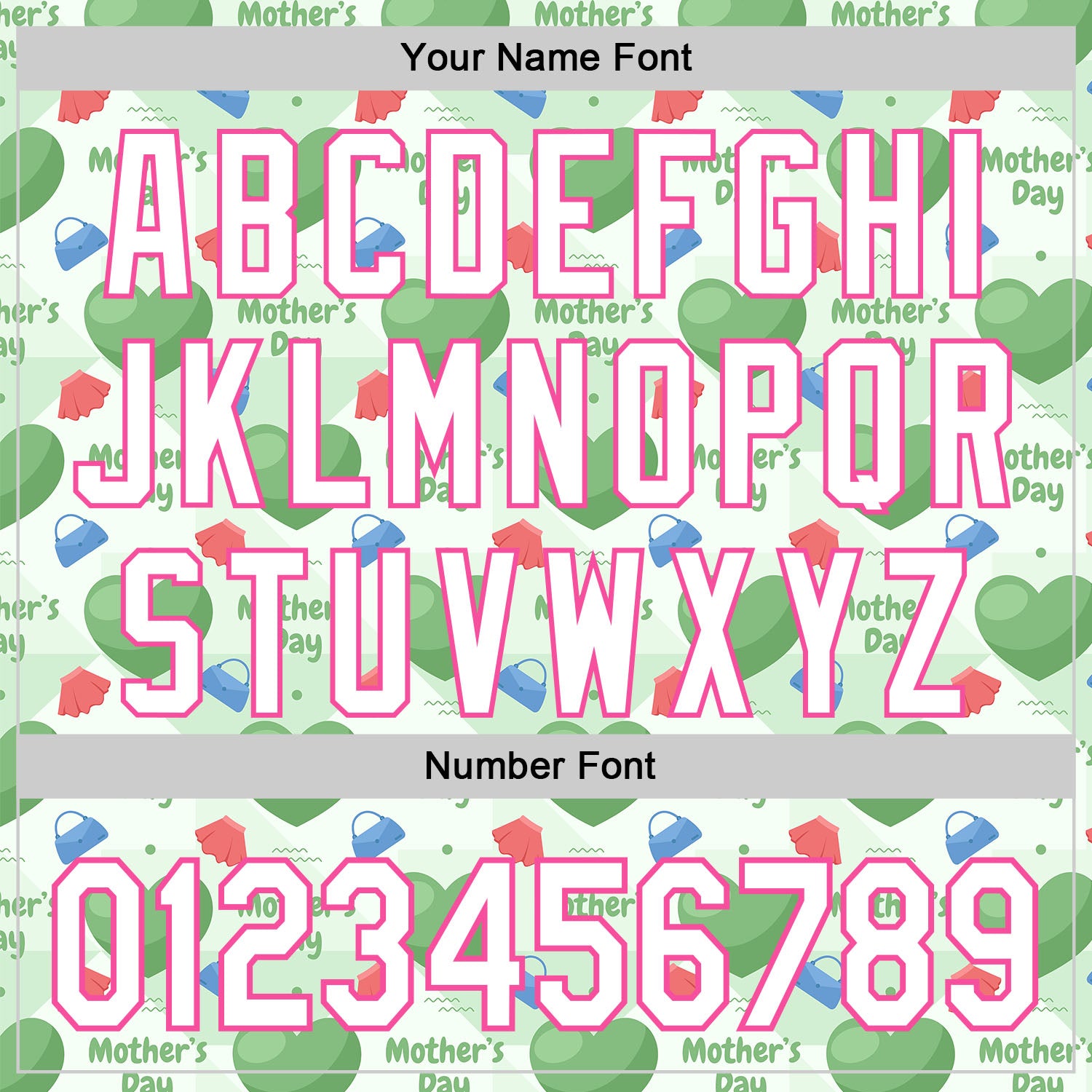 Custom Green White-Pink 3D Pattern Design Mother's Day Love Authentic Baseball Jersey