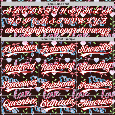 Custom Brown White-Red 3D Pattern Design Mother's Day Love Authentic Baseball Jersey