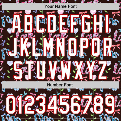 Custom Brown White-Red 3D Pattern Design Mother's Day Love Authentic Baseball Jersey