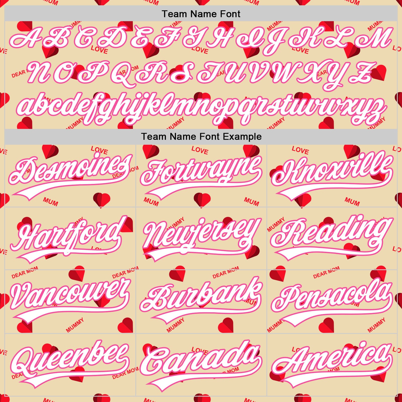 Custom Cream White-Pink 3D Pattern Design Mother's Day Love Authentic Baseball Jersey