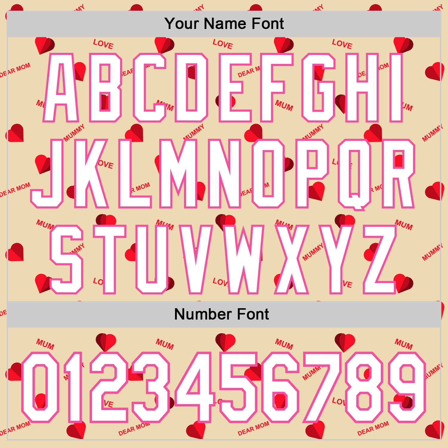 Custom Cream White-Pink 3D Pattern Design Mother's Day Love Authentic Baseball Jersey