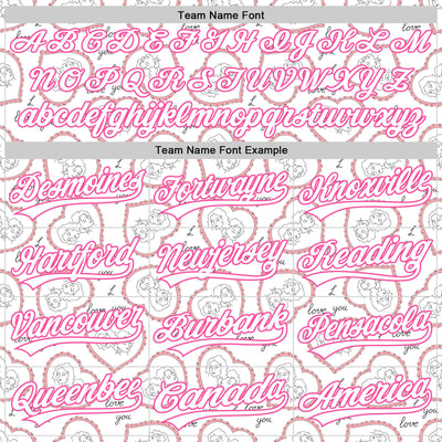Custom White Pink 3D Pattern Design Mother's Day Love Authentic Baseball Jersey