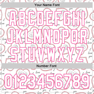 Custom White Pink 3D Pattern Design Mother's Day Love Authentic Baseball Jersey