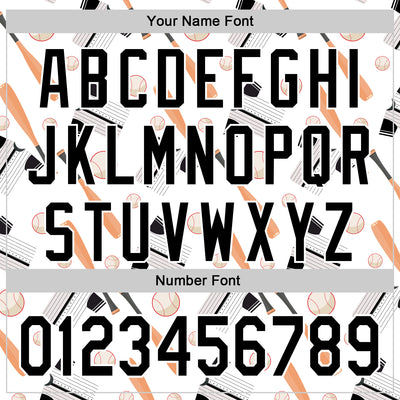 Custom White Black Comic Doodle Ballgame 3D Pattern Design Authentic Baseball Jersey