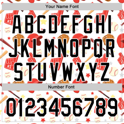 Custom White Black Comic Doodle Ballgame 3D Pattern Design Authentic Baseball Jersey