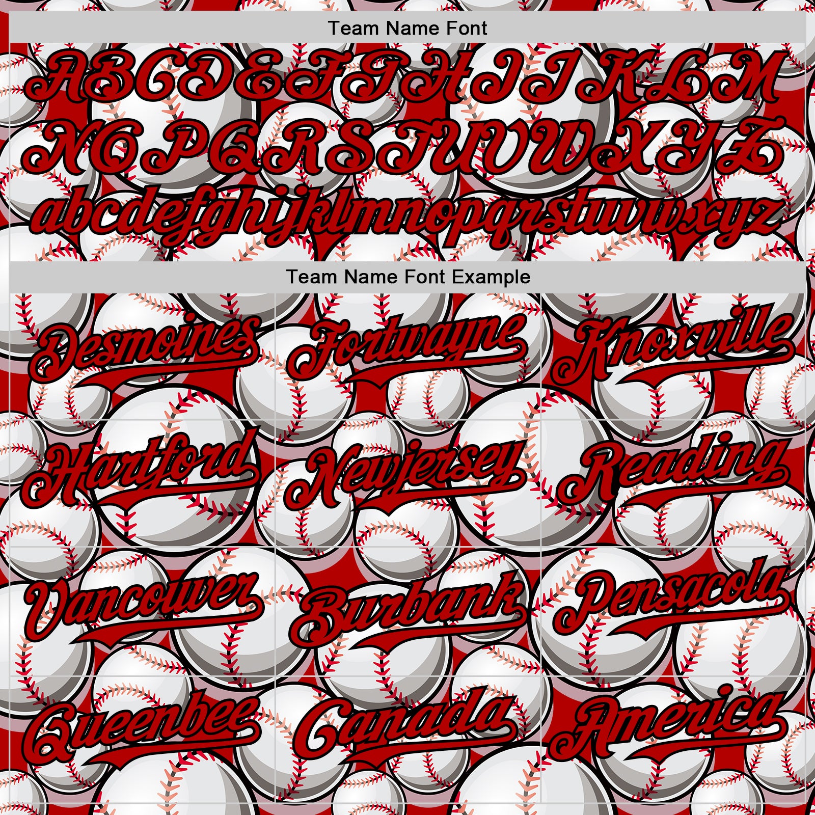 Custom Red Black-White Comic Doodle Ballgame 3D Pattern Design Authentic Baseball Jersey