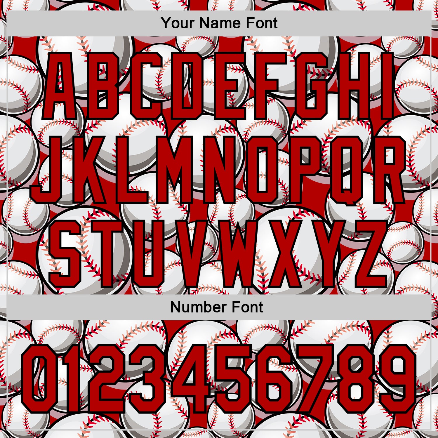 Custom Red Black-White Comic Doodle Ballgame 3D Pattern Design Authentic Baseball Jersey