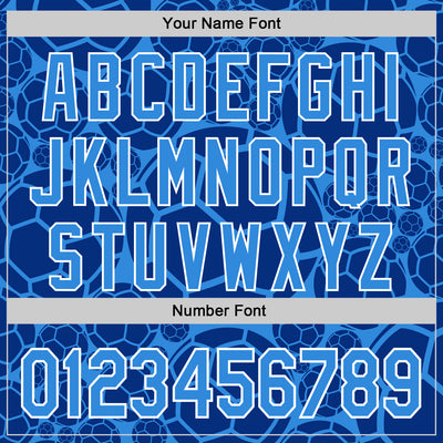 Custom Electric Blue White Comic Doodle Ballgame 3D Pattern Design Authentic Baseball Jersey